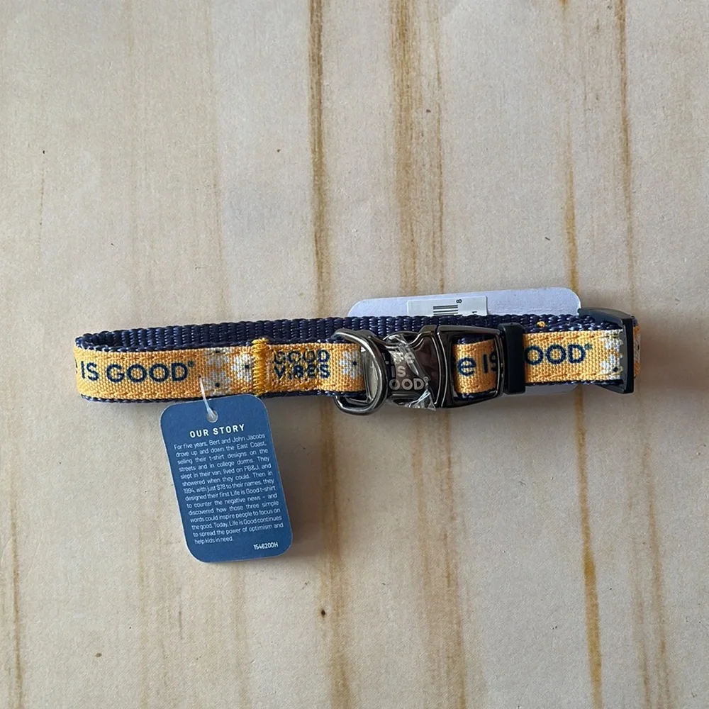 Life is Good Daisy Dog Collar- Baja Yellow